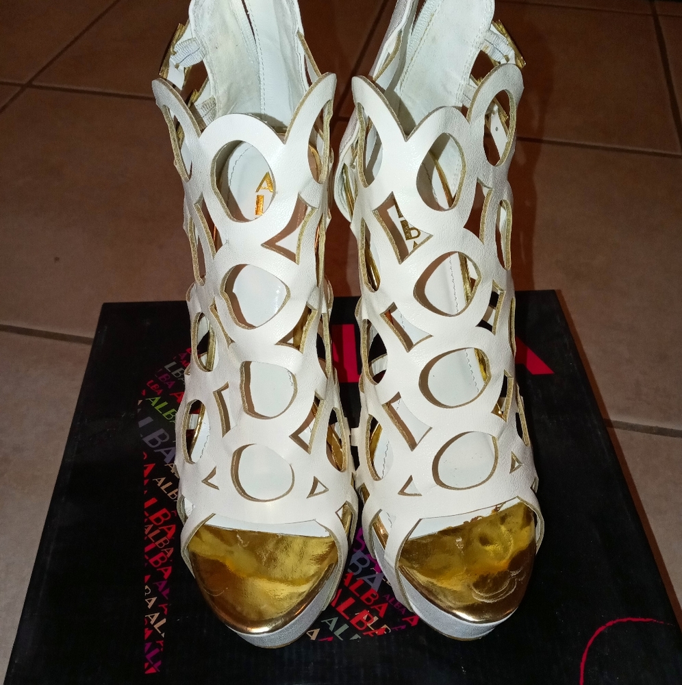 White cut out Stilettos